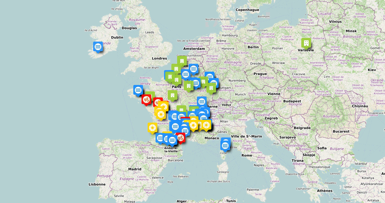 Carte des implantations Unite